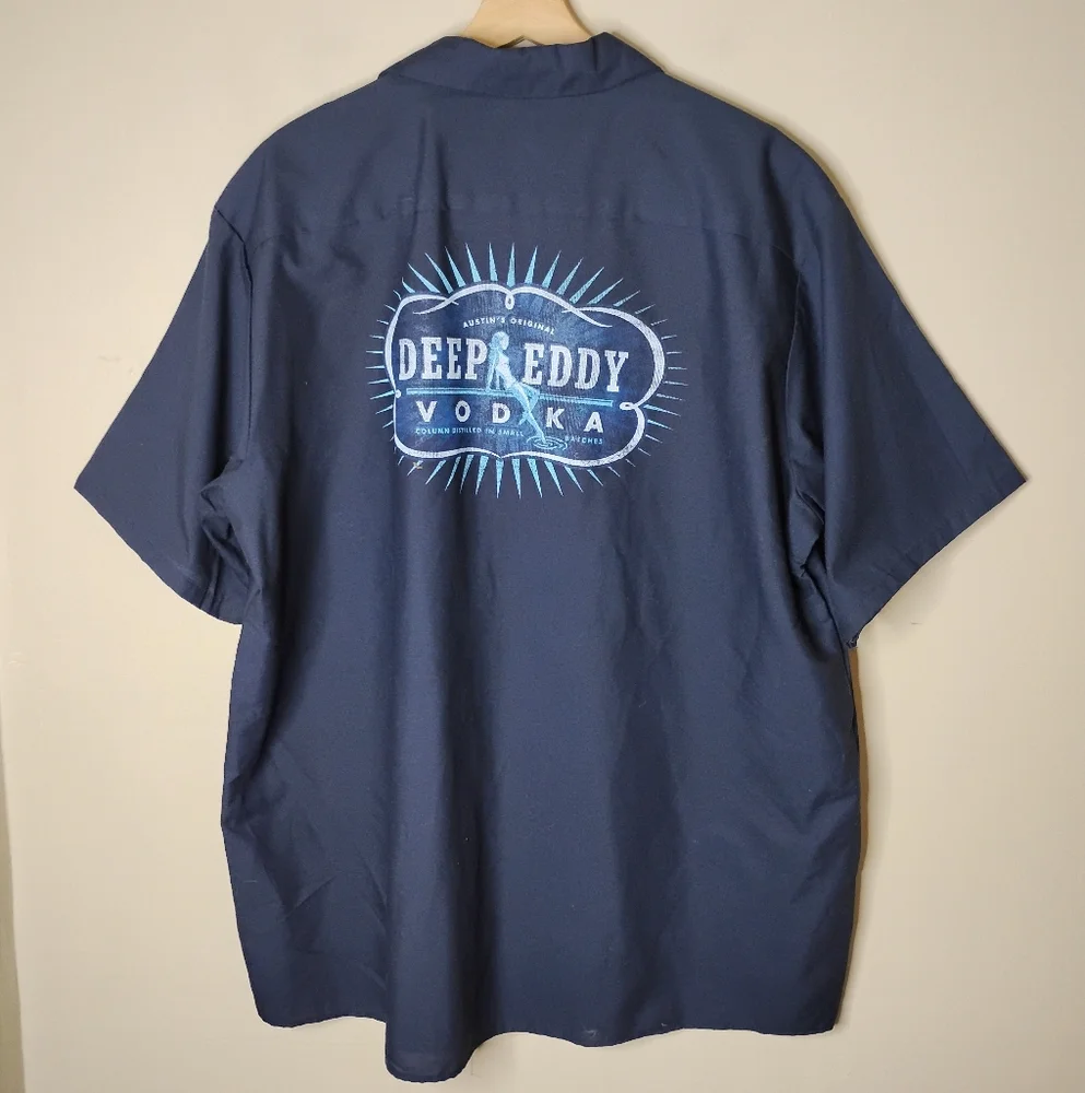 Deep Eddy Vodka Red Kap Mens Work Shirt Size XXL Mechanic Texas - Picture 5 of 7